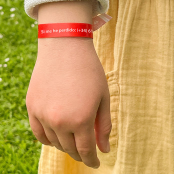 Pulsera identificativa niños personalizada si me he perdido, teléfono