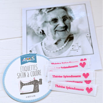 Étiquettes en satin à coudre sur vêtements ou créations fait main A-qui-S
