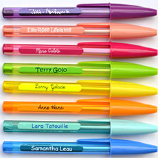 Personalised name stickers for pens