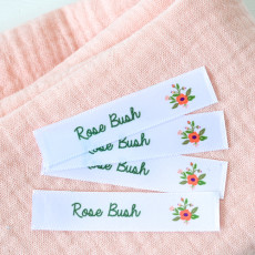 etiquetas de tela personalizadas con logo a color