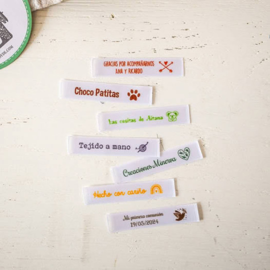 etiquetas tela personalizadas para coser