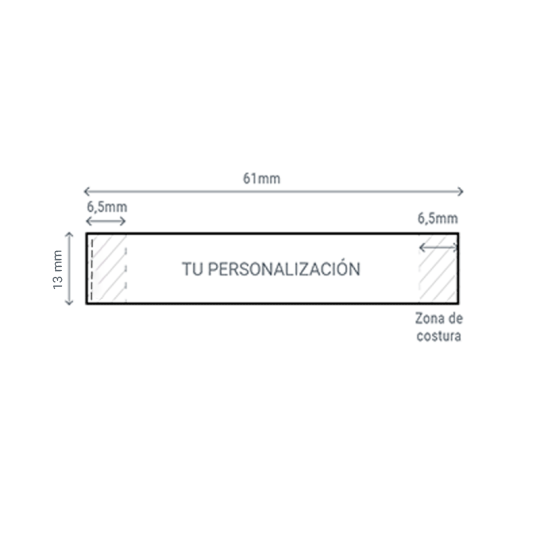 dimensiones de la etiqueta de tela para coser