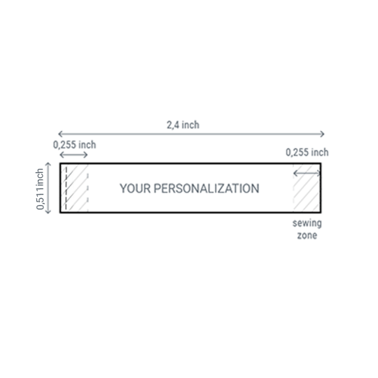 Mine4Sure personalized sewing labels dimensions