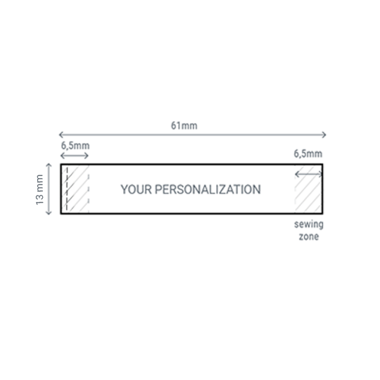 Dimensions for personalised sew on name labels