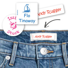 Stick on clothing labels - Free delivery | Mine4Sure