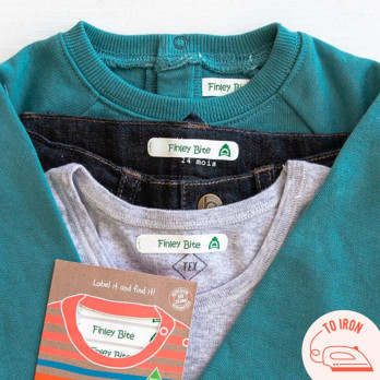 24 rectangular iron-on labels for clothing