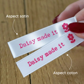 etiquettes à coudre satin et coton