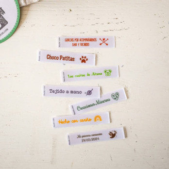 etiquetas tela personalizadas para coser