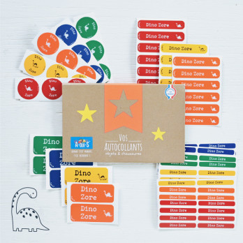 pack autocollant pour tout marquer pour la rentrée. pack autocollants personnalisés nom et prénom