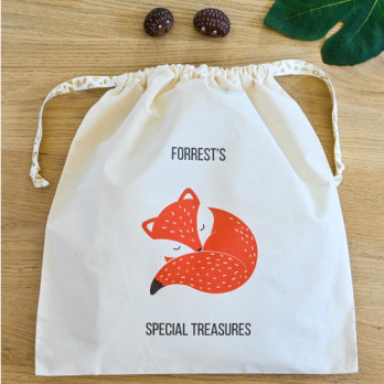 Personalised cotton drawstring bag