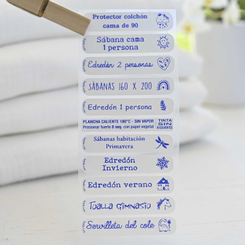 Etiquetas para la ropa multitexto, personalizadas una a una