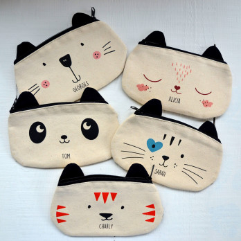 personalised pencil case animals kids