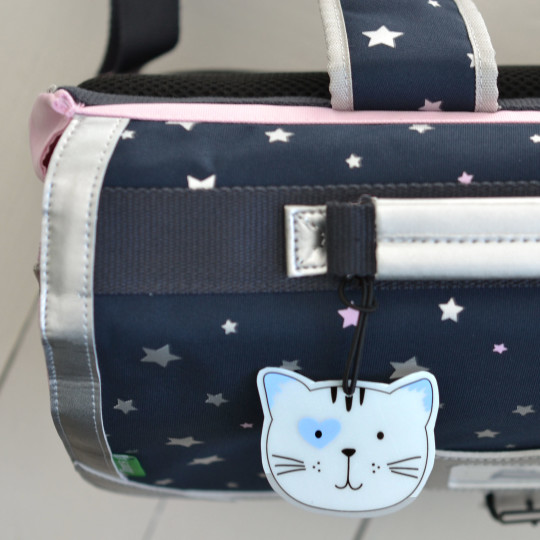 custom school bag tag cat