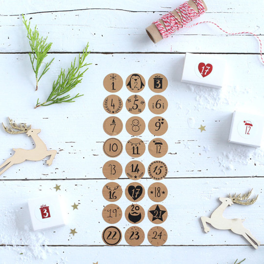 Etiquettes Numeros De L Avent De Noel Pour Creer Son Calendrier De L Avent A Qui S