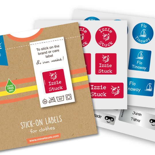 Stick on clothing labels - Free delivery | Mine4Sure