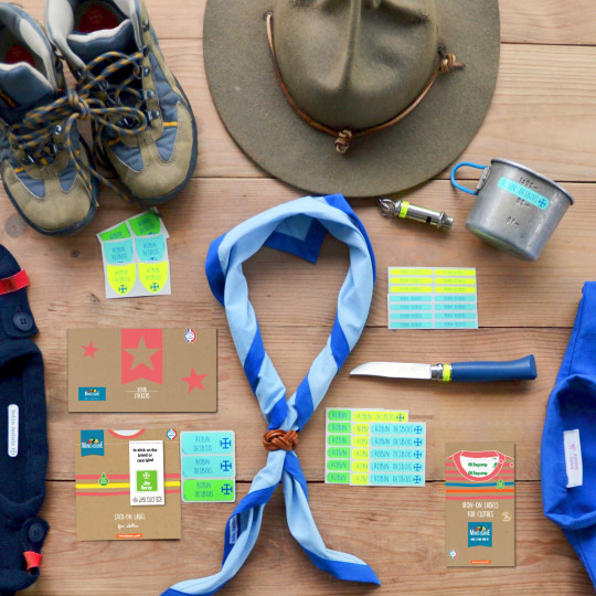 The Scout Pack, 144 personalised iron on labels and stickers ...