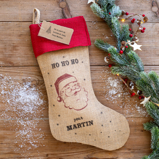 Chaussettes De Noel A Personnaliser Et En Toile De Jute A Qui S