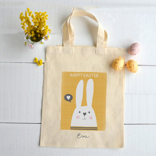 Easter bunny personalised gift bag rabbit hunt goodie sack  present 