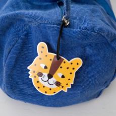 bag tag personalized leopard shape for children