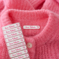 etiquetas termoadhesivas para ropa niño y adulto color rosa y dibujo unicornio