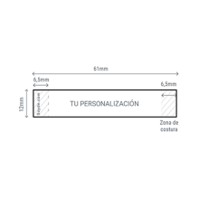 etiquetas de tela personalizadas para coser medidas 61x12mm