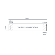 Dimensions for personalised sew on name labels