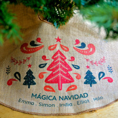 falda para árbol de navidad personalizada