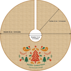 Burlap customized Christmas tree skirt