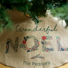 Personalized hessian Christmas tree skirt