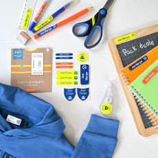 étiquettes personnalisées de stylos et vêtements pour école