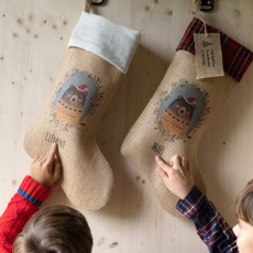 chaussettes de noël personnalisées avec le prénom des enfants