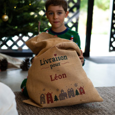 sac cadeau noel personnalisé à mettre au pied du sapin