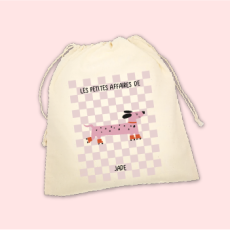 sac en coton teckel pour ranger ses affaires sales