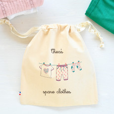 Personalized cotton drawstring bag for clothes