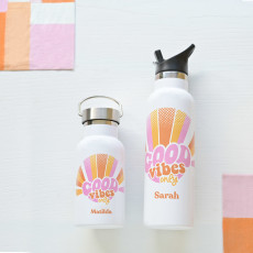 botellas isotérmicas diseño good vibes only personalizadas con el nombre