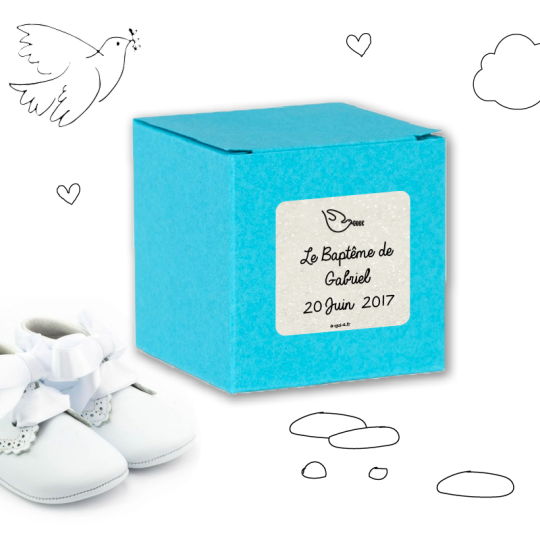 Macaron autocollant pour enveloppe naissance ou mariage