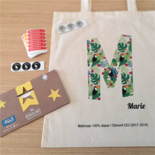 Tote Bag Merci Maitresse ATSEM personnalisé - Idée cadeau Maitresse