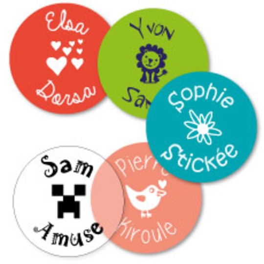 Lot de 10 badges naissance rose avec photo ronde