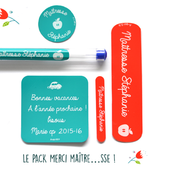 Pack Merci Maîtresse, les étiquettes personnalisées à offrir, une idée  cadeau utile et pas chère pour un maître ou une maîtresse - A-qui-S