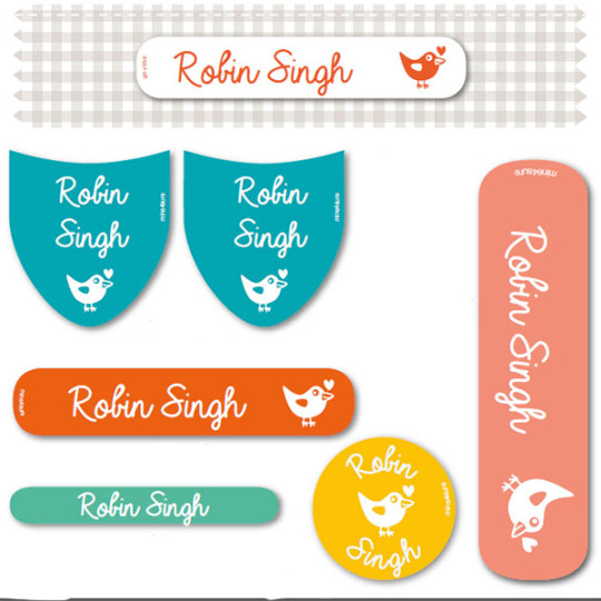 Pack of 50 mixed labels: iron-on or stick-on tags for clothes and ...