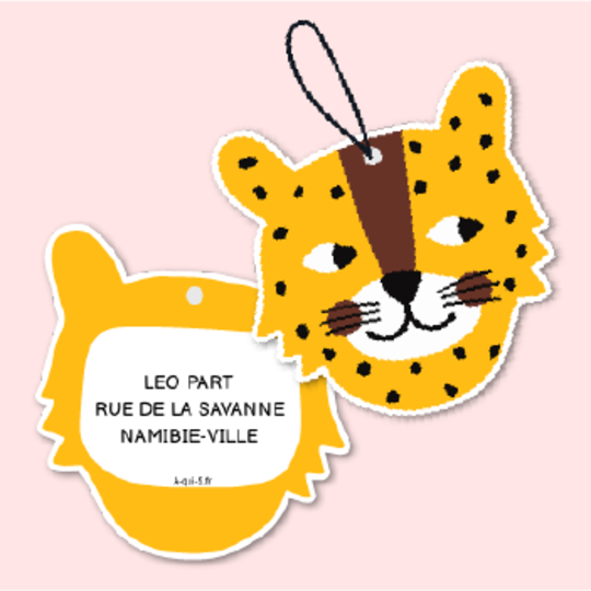 étiquette pour sac personnalisé léopard