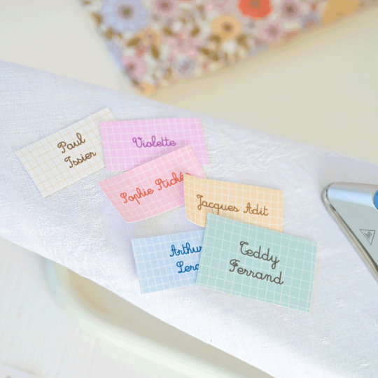 etiquettes pour tablier activité enfant à personnalisée