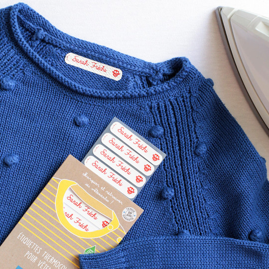 Etiquettes vêtements thermocollantes pour enfant