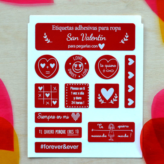 pegatinas para ropa san Valentín