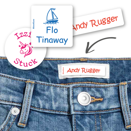 Stick on name tags for clothes -K2