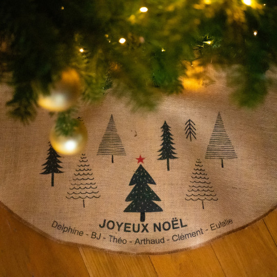 Jupe de sapin de No l personnalis e en jute naturelle