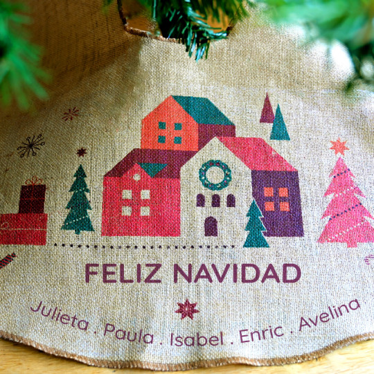 falda para árbol de navidad personalizada