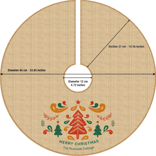 Burlap customized Christmas tree skirt