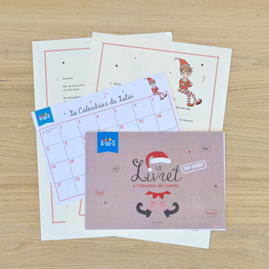 Le calendrier du lutin et le livret à l'attention des parents