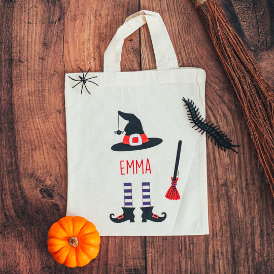 OurWarm 2pcs Halloween Trick or Treat Bags for Kids, Reusable Canvas  Drawstring Tote Bag 17 x 14 Inch Spider Pumpkin Gift Sack Halloween Party